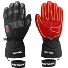 Kutook-handschoenen met verwarming, voor motorfiets en ski's, zwart, maat m