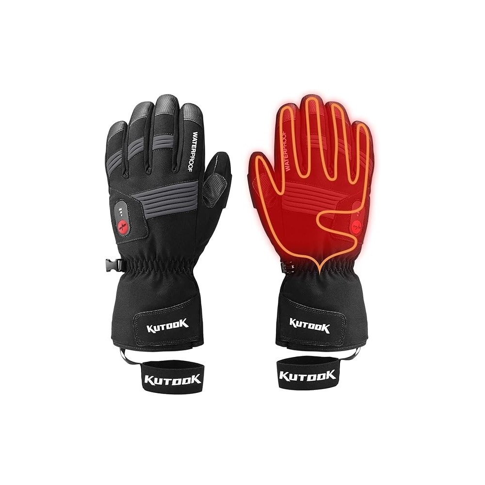 Kutook gloves with heating, for motorcycle and skis, black, size M