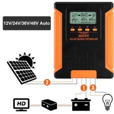 SOLAMR 60A MPPT LADGING REGULATOR 12V / 24V / 36V / 48V for CM-60A batterier