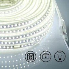 LED-pc, 230 V, 15 m, 6000 K, IP67, koud wit, gebruikt