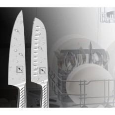 Een reeks keukenmessen, 14 elementen, zwart