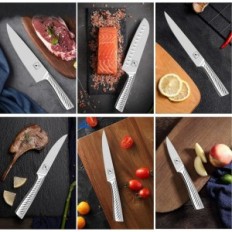 A set of kitchen knives, 14 elements, black