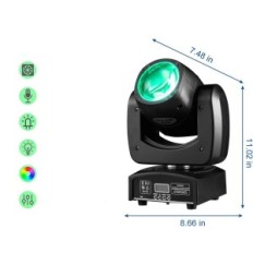 Lampe d'exposition avec tête mobile 90W 110V RGBW 4 SPECIAL SPECIAL avec télécommande