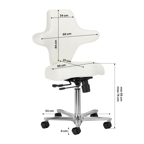 Skønhedsstol Azzurro Special 152 hvid — fra siden