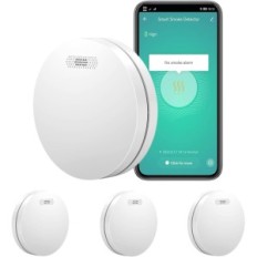 Xindum 3200 MAH Rooksensor Set 3 stuks met alarm en batterij, draadloze rookmelders
