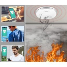 XIndum 3200 MAH Smoke Sensor Sett 3 stk med alarm og batteri, trådløse røykvarslere