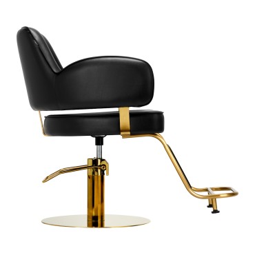 Poltrona da parrucchiere Gabbiano Linz NQ Gold Black — vista laterale