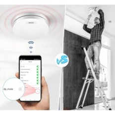 Xindum 3200 mAh Røgføler Indstil 3 stykker med alarm og batteri, trådløse røgdetektorer