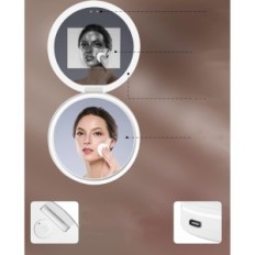 Zrkadlo Hansong s UV a make-upu fotoaparát s 2X zväčšením a podsvietením LED pre presné make-up