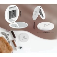 Mirror Hansong med UV og makeup kamera med 2x forstørrelse og LED-baggrundsbelysning til præcis make-up