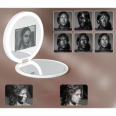 Zrkadlo Hansong s UV a make-upu fotoaparát s 2X zväčšením a podsvietením LED pre presné make-up