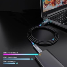 Optiskais kabelis geohn.g USB A USB C 15m, 10 GB / s, VR un kamerām