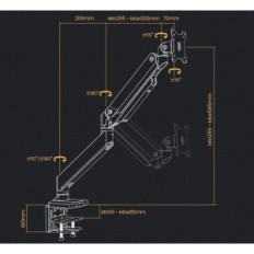 Uchwyt do monitora PUTORSEN RZMM-231W, 17-49'', do 18 kg, biały
