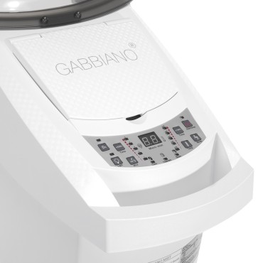 Sauna coiffure sur pied Gabbiano 408D blanc avec ozone actif — gros plan commandes