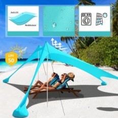 Strandzelt Riggoo 3x3 m, UV-Schutz, Picknick