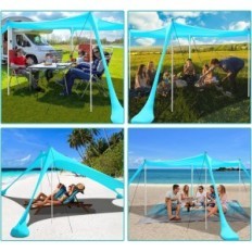 Tente de plage Riggoo 3x3 m, protection UV, pique-nique