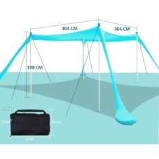Namiot plażowy z daszkiem Riggoo 3x3 m, ochrona UV, na piknik