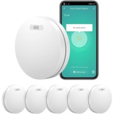 Xindum Röksensor, 85 dB, 3200 mAh, WiFi, uppsättning 5 st.