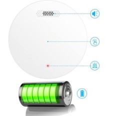 XIndum røykføler, 85 dB, 3200 mAh, WIFI, sett med 5 stk.