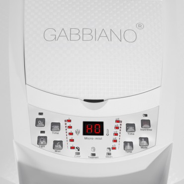 Gabbiano όρθια σάουνα κομμωτηρίου 408D λευκή με ενεργό όζον — κοντινοί χειρισμοί