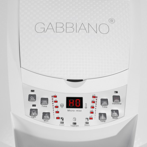 Sauna parrucchieri Gabbiano 408D da terra bianca con ozono attivo — primo piano dei comandi