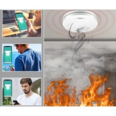 Sensor de fumaça Xindum, 85 dB, 3200 mAh, Wi-Fi, conjunto de 5 pcs.